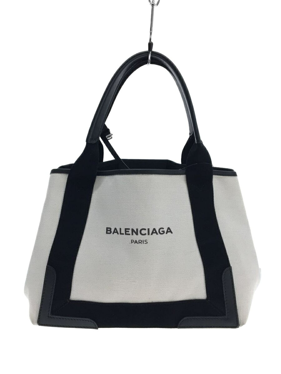 【中古】BALENCIAGA◆CABAS/カバス/トートバッグ/コットン/CRM/無地/スレ有/339933【バッグ】