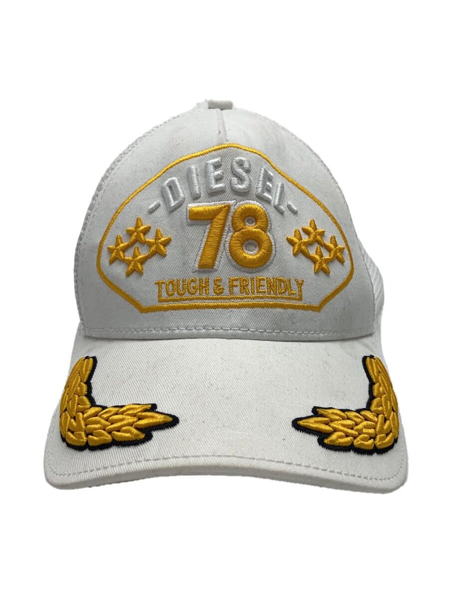 Cap - 【中古】DIESEL◆立体刺繍/78/キャップ/コットン/WHT/無地/メンズ【服飾雑貨他】