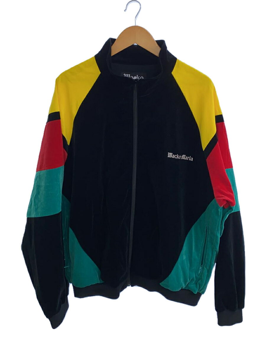 【中古】WACKO MARIA◆VELVETEEN TRACK JACKET/ベロアトラックジャケット/XL/コットン/BLK【メンズウェア】