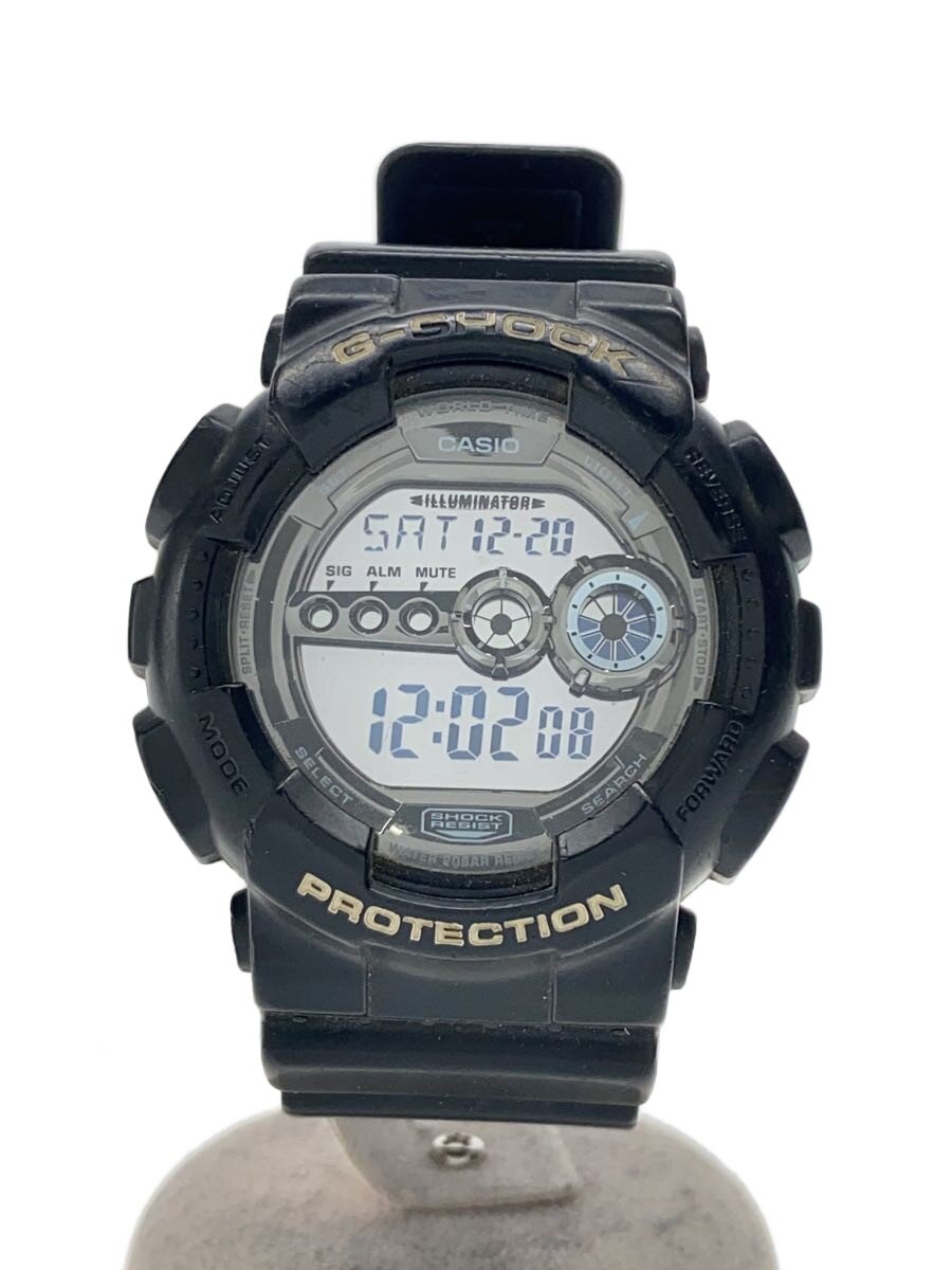 【中古】CASIO◆腕時計/デジタル/SLV/BLK/GD-100BW【服飾雑貨他】