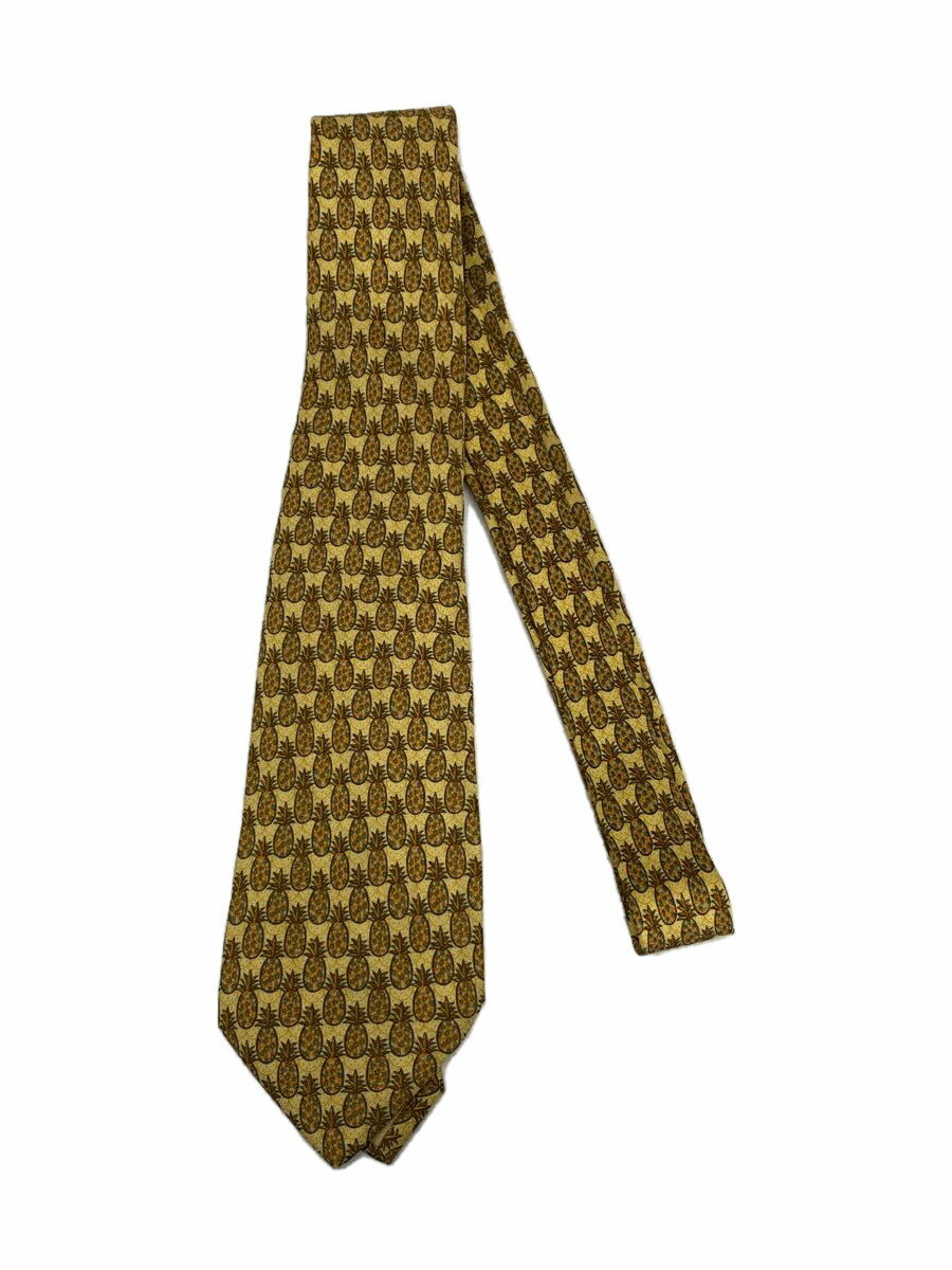【中古】HERMES◆ネクタイ/シルク/GLD/メンズ【服飾雑貨他】