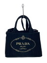 【中古】PRADA◆CAPANA/ハンドバッグ/キャンバス/BLK/1BG439【バッグ】