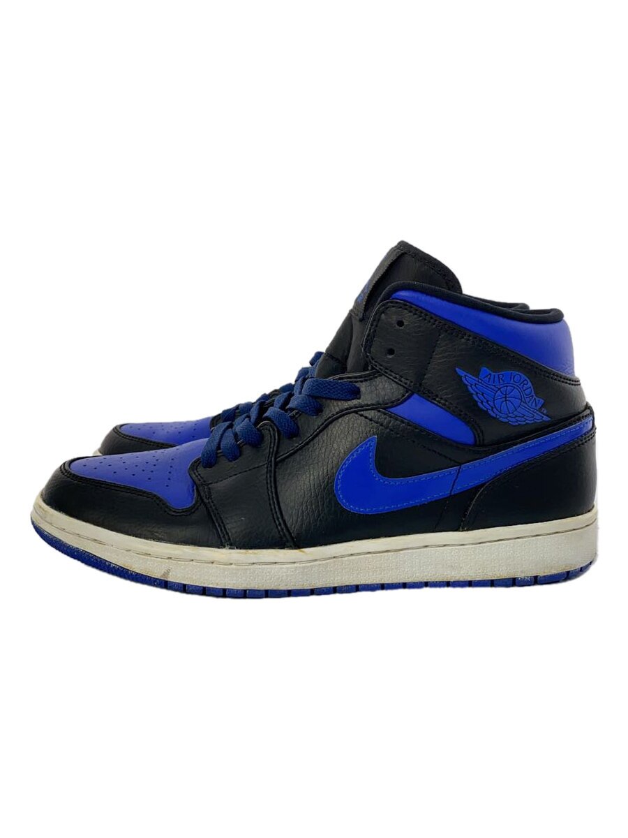 NIKE◆AIR JORDAN 1 MID/エアジョーダン 1 ミッド/ブラック/554724-068/27cm/BLK