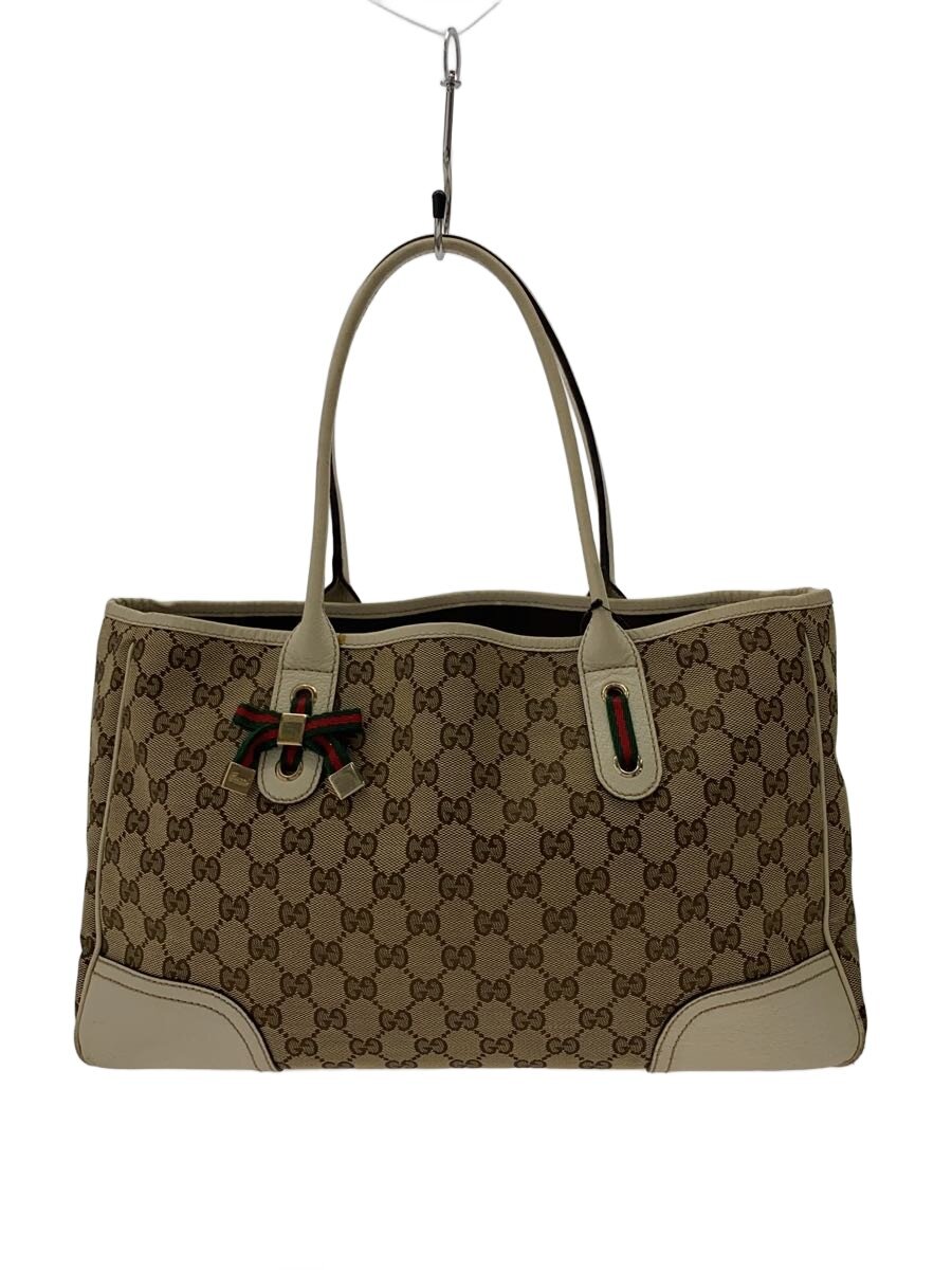 GUCCI - 【中古】GUCCI◆トートバッグ_プリンシー_シェリー_GGキャンバス/キャンバス/BEG/総柄【バッグ】