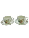【中古】WEDGWOOD◆カップ&ソーサー/4点セット/ホワイト/ピーターラビット/ペア【キッチン用品】