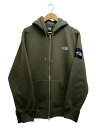 【中古】THE NORTH FACE◆SQUARE LOGO FULL ZIP_スクエアロゴフルジップ/XL/ポリエステル/KHK【メンズウェア】