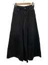 【中古】MM6◆SUPER WIDE JEANS BLACK WASHED/36/コットン/BLK/S52LA0080 S30531【レディースウェア】