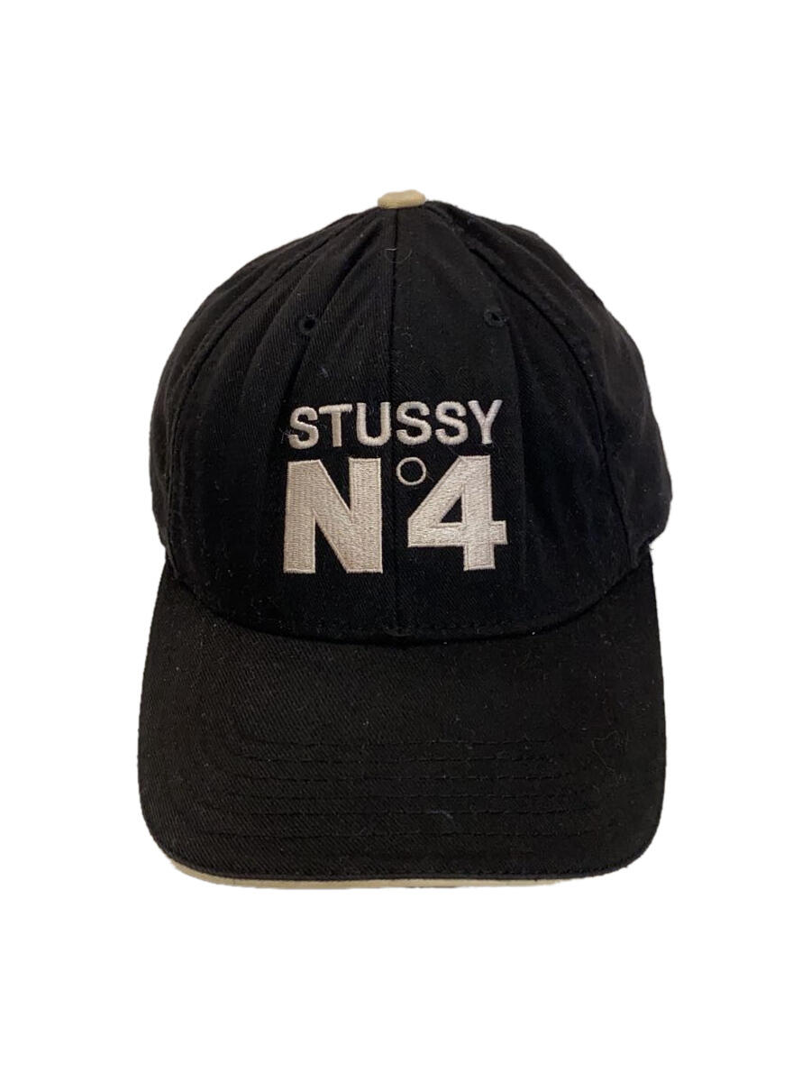 【中古】STUSSY◆90S～00S/NO4/stussy hats/キャップ/L/コットン/BLK/無地/メンズ//【服飾雑貨他】