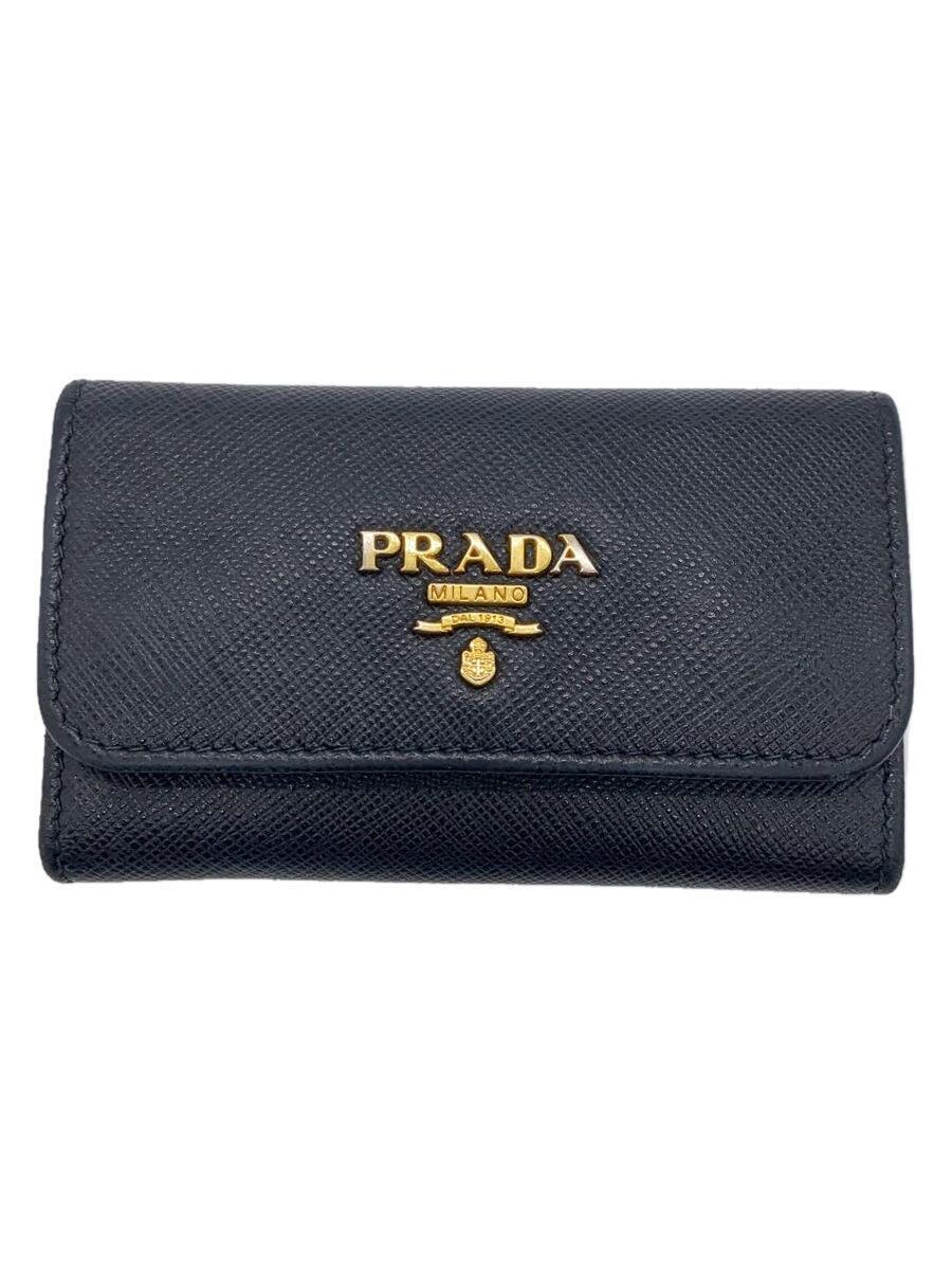 【中古】PRADA◆キーケース/レザー/BLK/レディース/1PG222/サフィアーノ【服飾雑貨他】