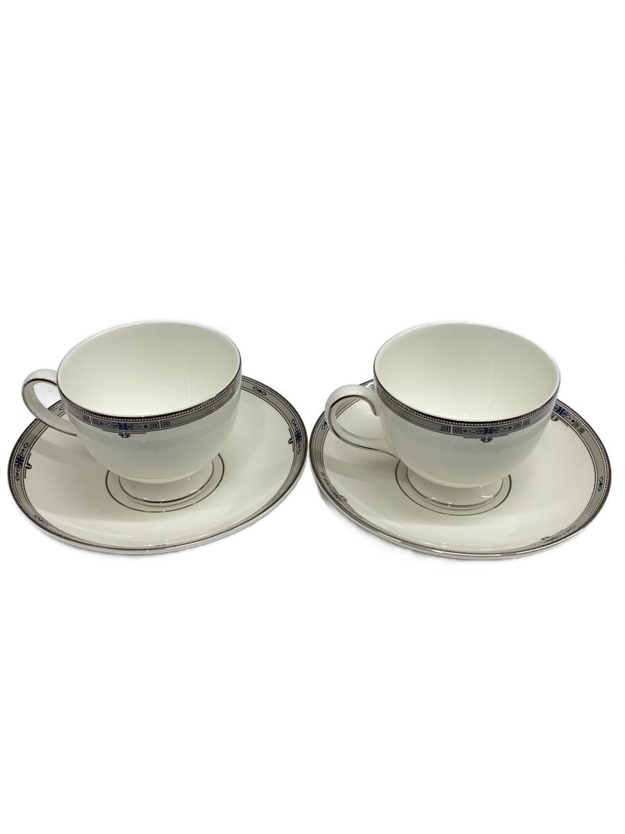 【中古】WEDGWOOD◆カップ&ソーサー/4点セット/WHT/アムハースト【キッチン用品】
