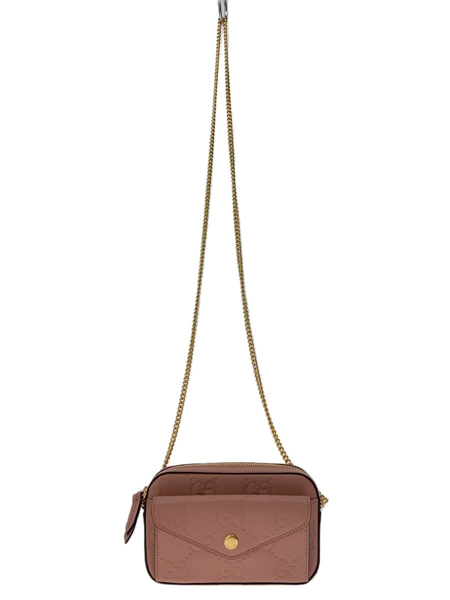 GUCCI - 【中古】GUCCI◆GUCCI グッチ ショルダーバッグ/レザー/PNK/781554//【バッグ】