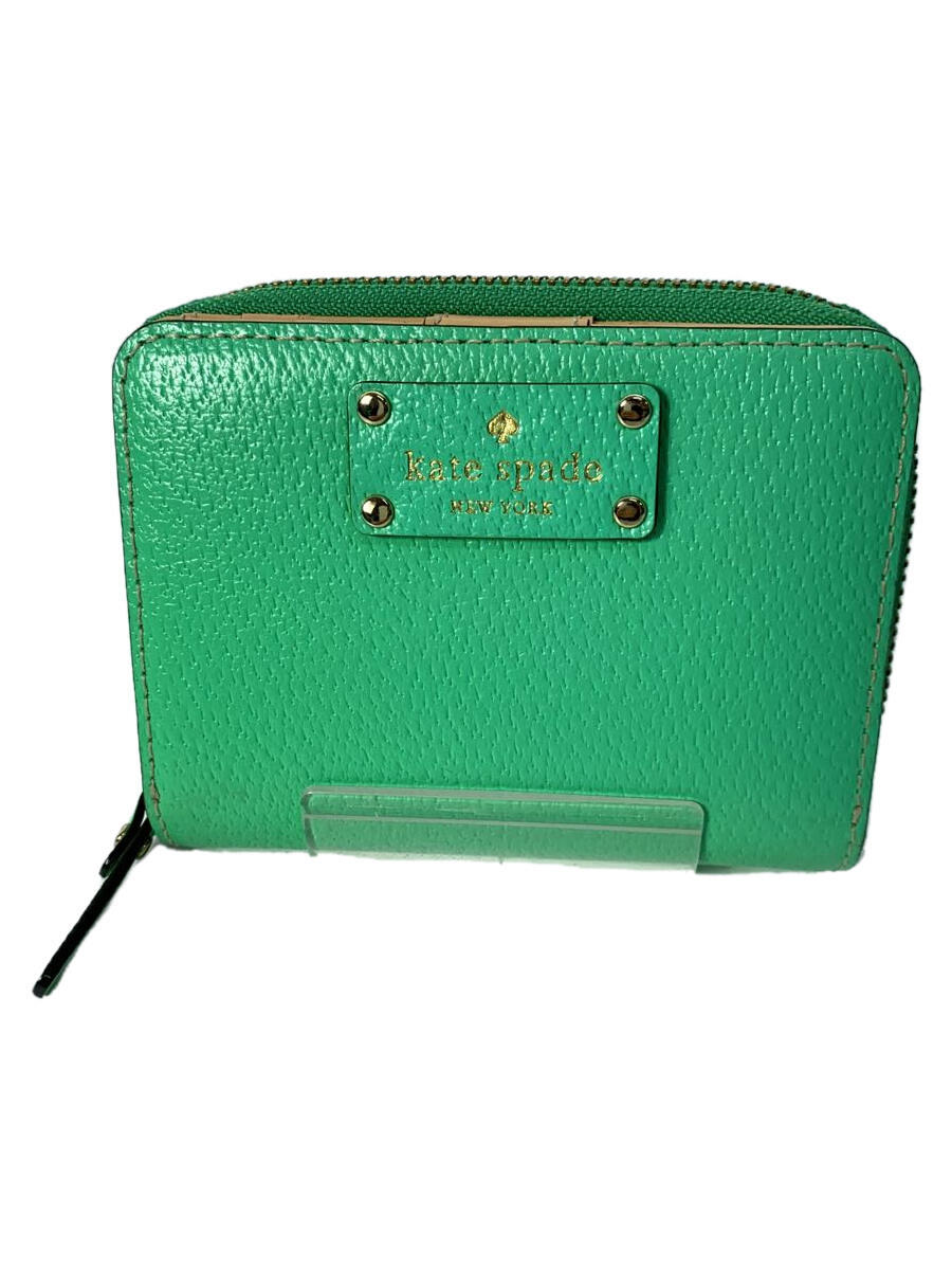 kate spade new york◆2つ折り財布/牛革/グリーン/レディース