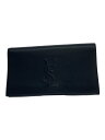 【中古】YVES SAINT LAURENT◆セカンドバッグ/レザー/BLK/無地【バッグ】