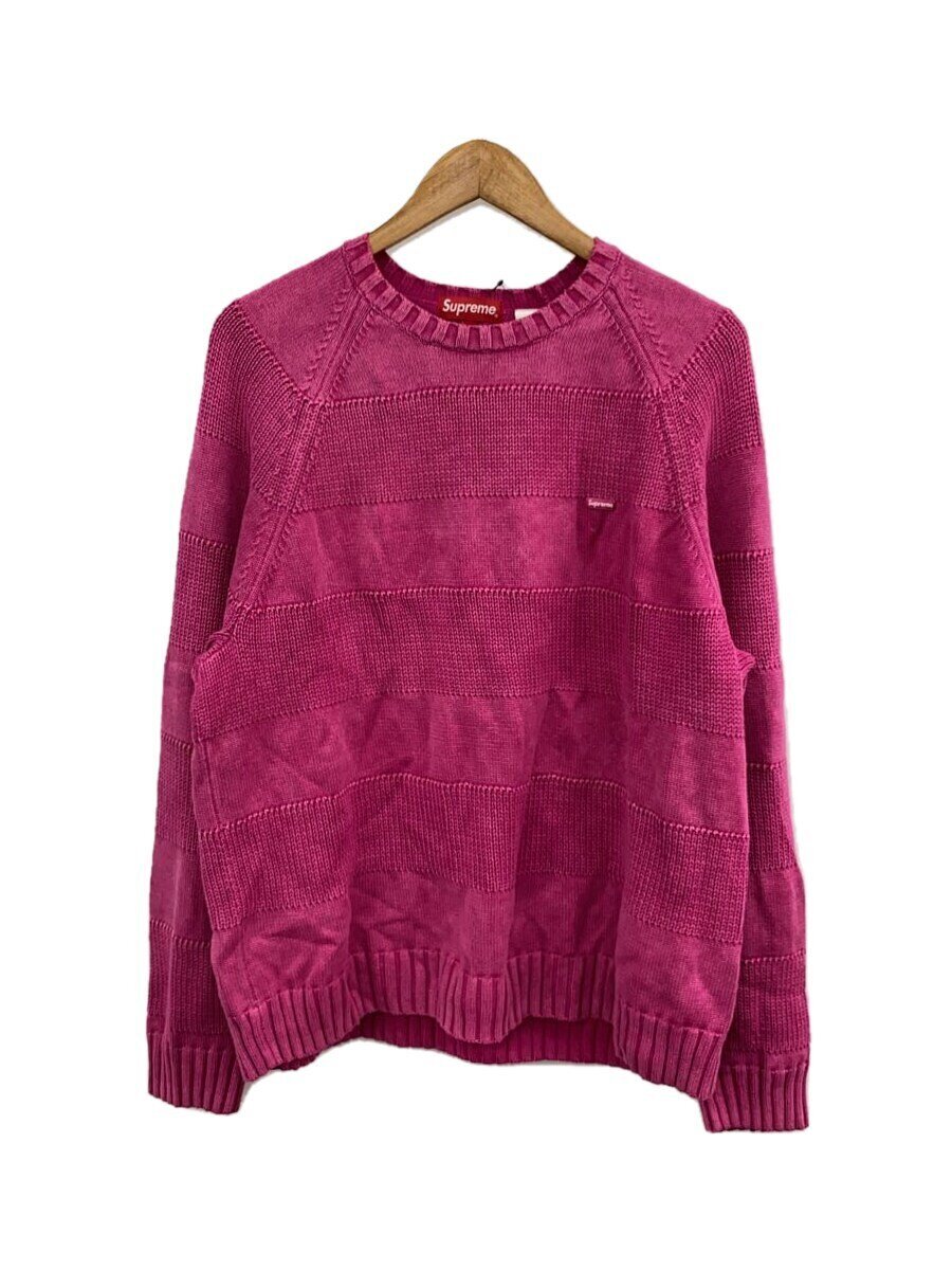 Supreme◆Small Box Stripe Sweater/ニット・セーター(厚手)/L/コットン