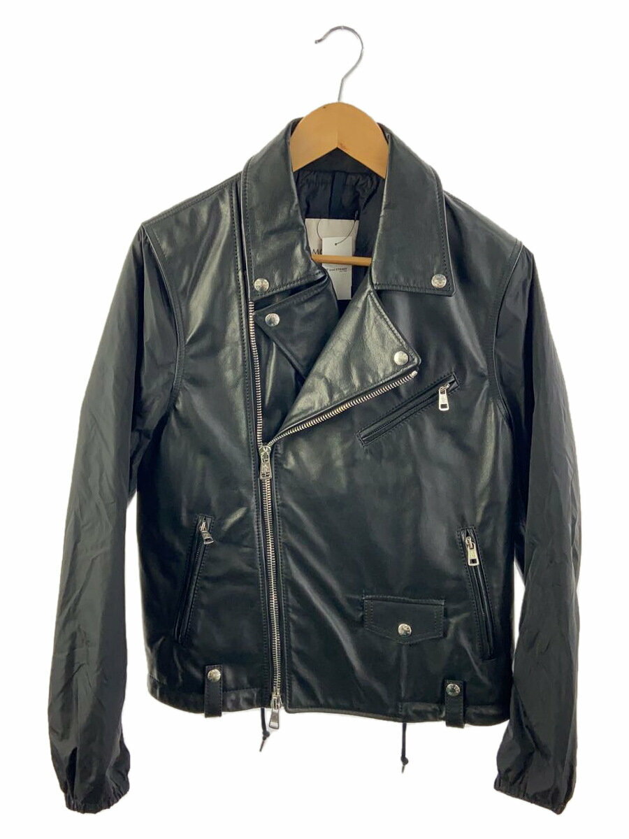 【中古】MONCLER◆レザージャケット・ブルゾン/1/羊革/BLK/B2-091-40816-80-50174【メンズウェア】