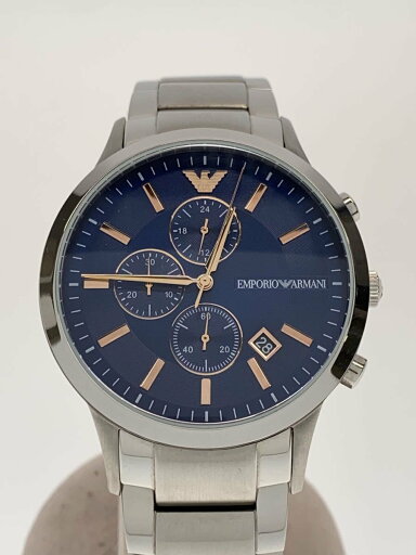 【中古】EMPORIO ARMANI◆クォーツ腕時計/アナログ/ステンレス/NVY/SLV/SS/AR11458【服飾雑貨他】 【中古】EMPORIO ARMANI◆クォーツ腕時計/アナログ/ステンレス/NVY/SLV/SS/AR11458【服飾雑貨他】