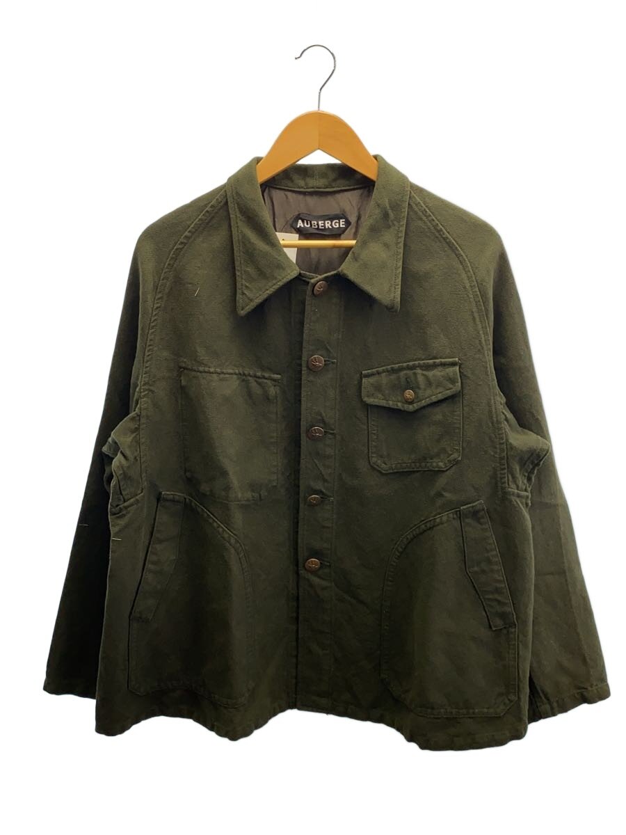 AUBERGE◆22SS/Boulogne/ハンティングジャケット/鹿ボタン/カバーオール/42/コットン/カーキ