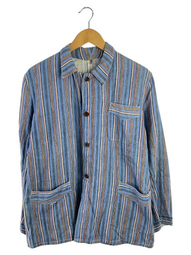 【中古】EURO VINTAGE◆70s/パジャマシャツ/EURO/コットン/BLU/ストライプ【メンズウェア】 【中古】EURO VINTAGE◆70s/パジャマシャツ/EURO/コットン/BLU/ストライプ【メンズウェア】