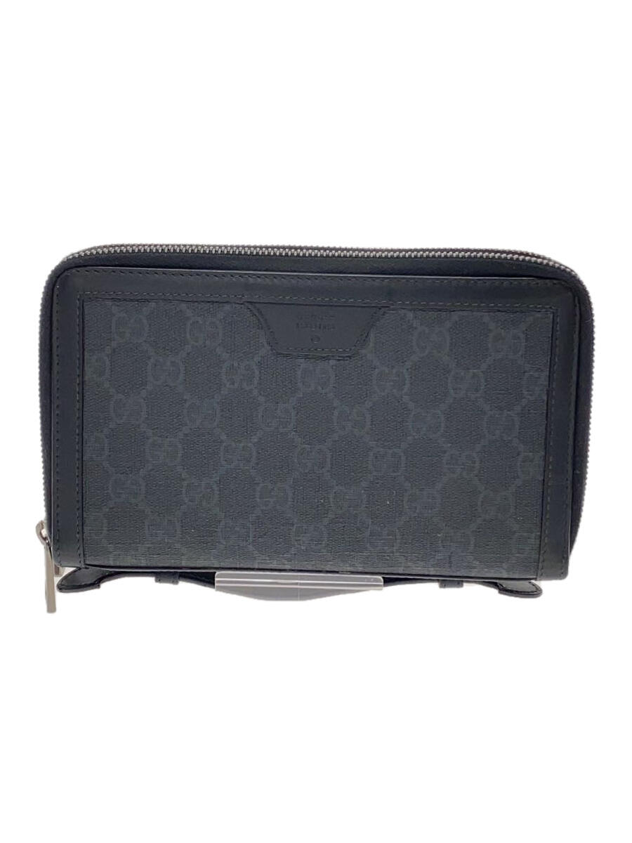 【中古】GUCCI◆トラベルドキュメントケース_GGプラス/PVC/GRY//【服飾雑貨他】