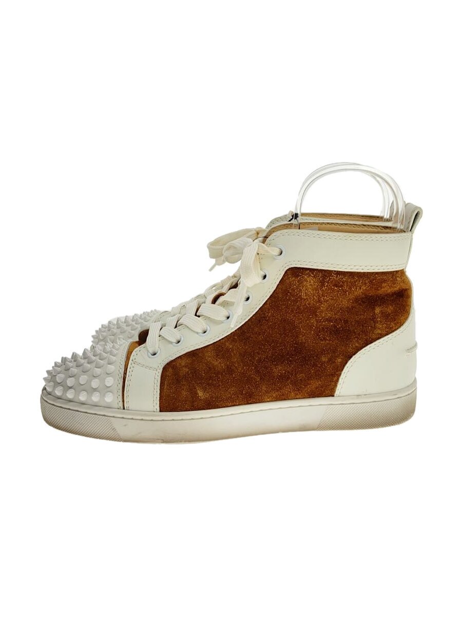 【中古】Christian Louboutin◆LOU SPIKES FLAT CROSTA/ハイカットスニーカー/39.5/BRW【シューズ】