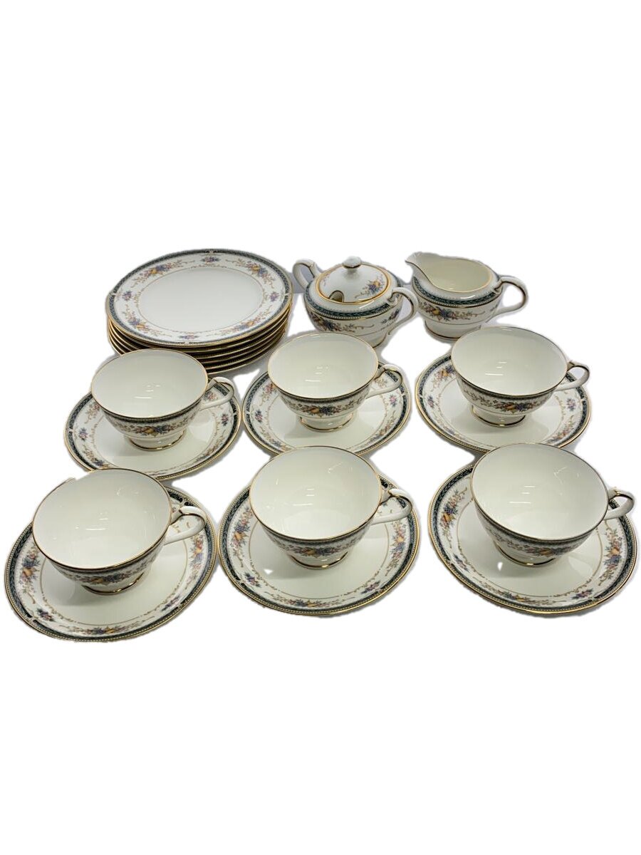 【中古】Noritake◆洋食器/KINGS CROSS/ティーカップソーサー6客/プレート6枚/シュガーポット/クリーマー【キッチン用品】