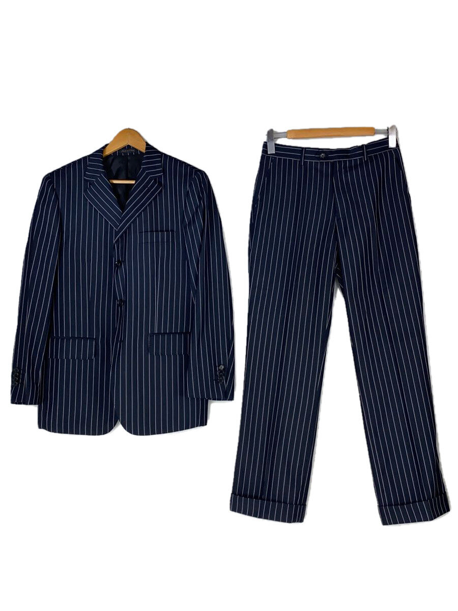 【中古】BARNEYS NEWYORK◆セットアップ/46/ウール/ネイビー/ストライプ【メンズウェア】