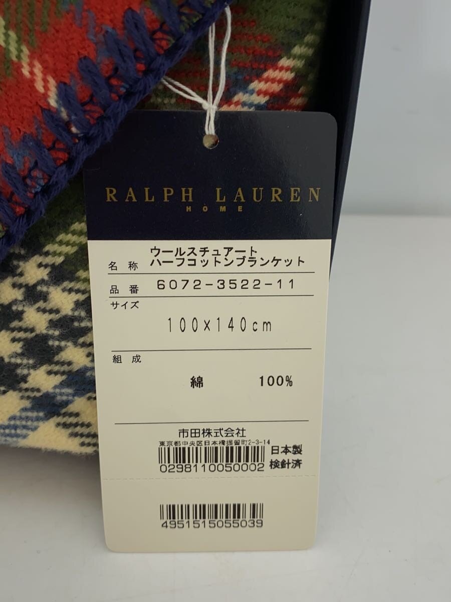 【中古】RALPH LAUREN◆ウールスチャアート ハーフコットンブランケット/リネンその他/マルチカラー/6072-3522-11【インテリア小物・日用雑貨】 [3]