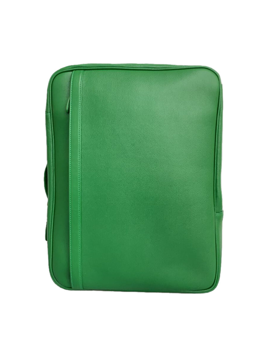 【中古】BUSINESS LEATHER FACTORY◆2WAY//リュック/レザー/GRN/無地【バッグ】