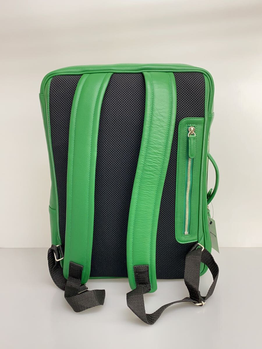 【中古】BUSINESS LEATHER FACTORY◆2WAY//リュック/レザー/GRN/無地【バッグ】
