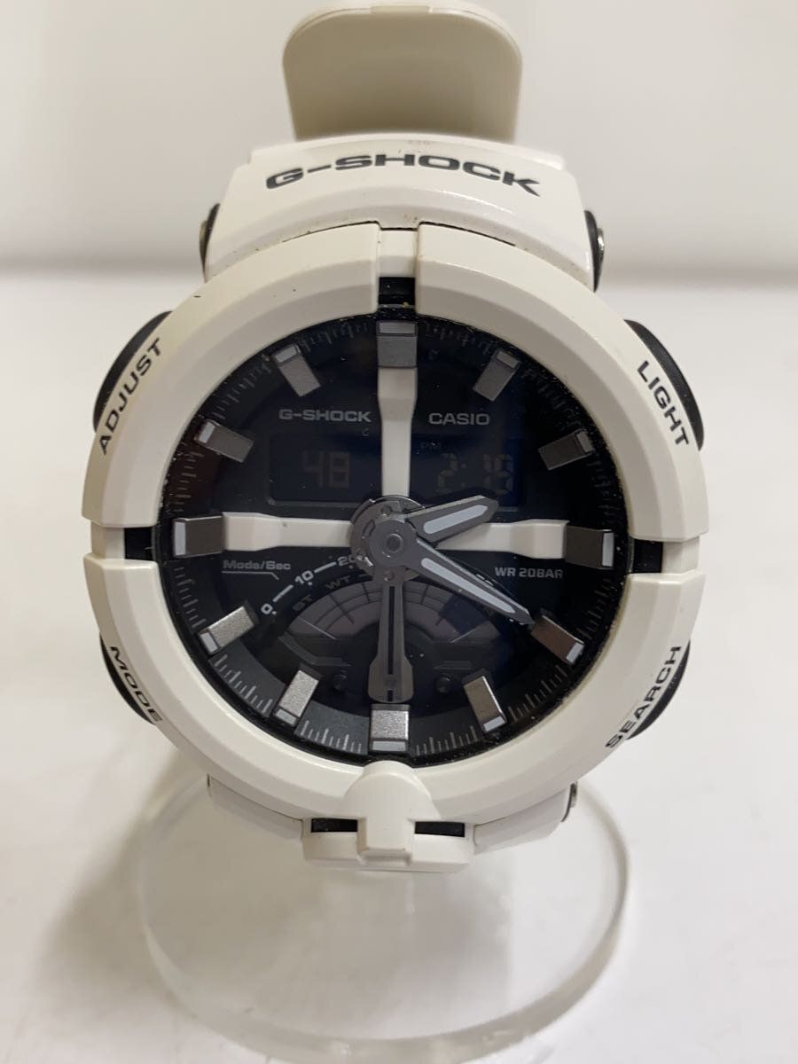 【中古】CASIO◆G-SHOCK腕時計/アナログ/BLK/WHT/GA-500【服飾雑貨他】