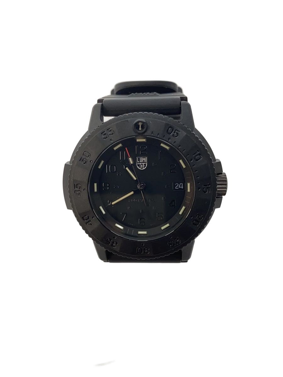 【中古】LUMINOX◆クォーツ腕時計/アナログ/ラバー/BLK/BLK/3000-1GBq H-3 LX-200【服飾雑貨他】