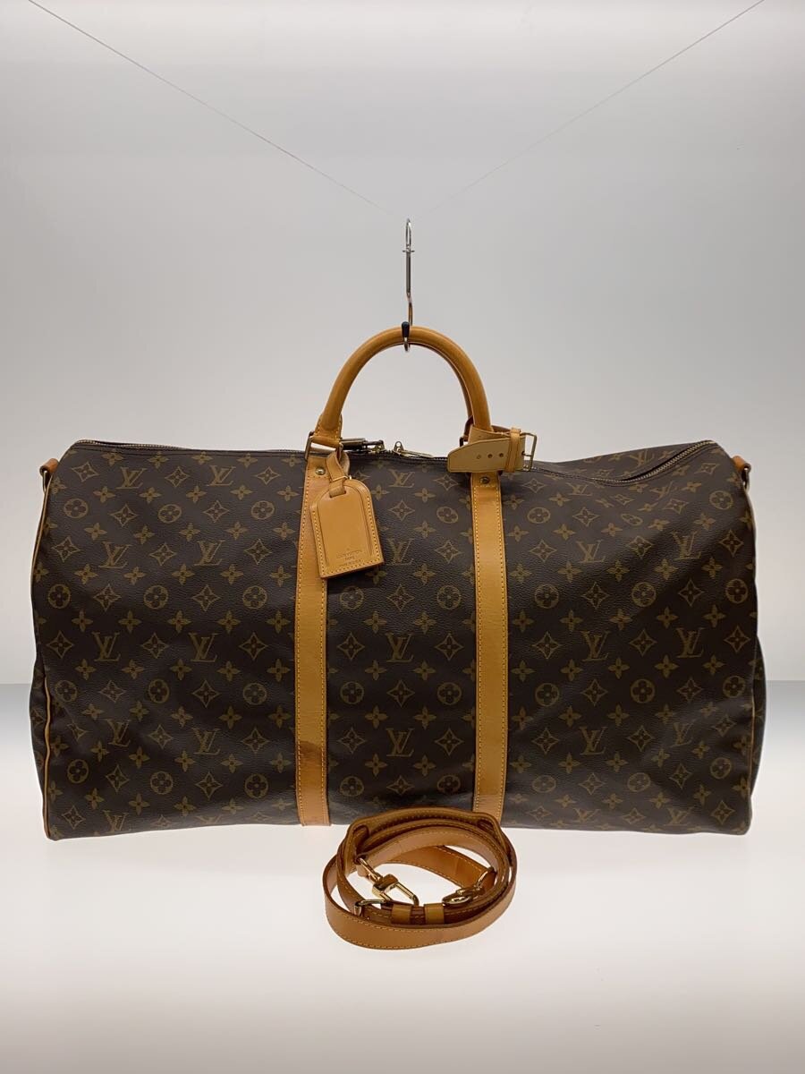 Boston Bags - 【中古】LOUIS VUITTON◆キーポル・バンドリエール60_モノグラム・キャンバス_BRW/PVC/BRW【バッグ】