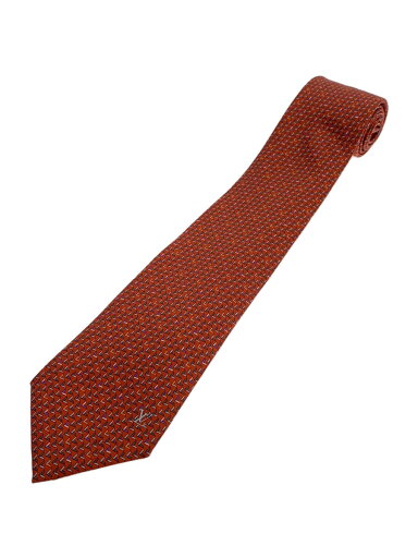 【中古】LOUIS VUITTON◆クラヴァット・Vリボン8CM_RED/シルク/オレンジ/総柄/メンズ/M73173【服飾雑貨他】 【中古】LOUIS VUITTON◆クラヴァット・Vリボン8CM_RED/シルク/オレンジ/総柄/メンズ/M73173【服飾雑貨他】