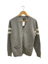 【中古】STUSSY◆カーディガン(薄手)/M/ウール/GRY/無地【メンズウェア】
