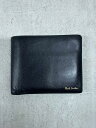 【中古】Paul Smith◆2つ折り財布/レザー/BLK/無地/メ