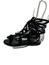 【中古】MANOLO BLAHNIK◆レースアップ/サンダル/35/BLK/山羊革【シューズ】(4)