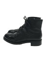 【中古】PRADA◆レースアップブーツ/UK7/BLK/レザー/2TE103【シューズ】