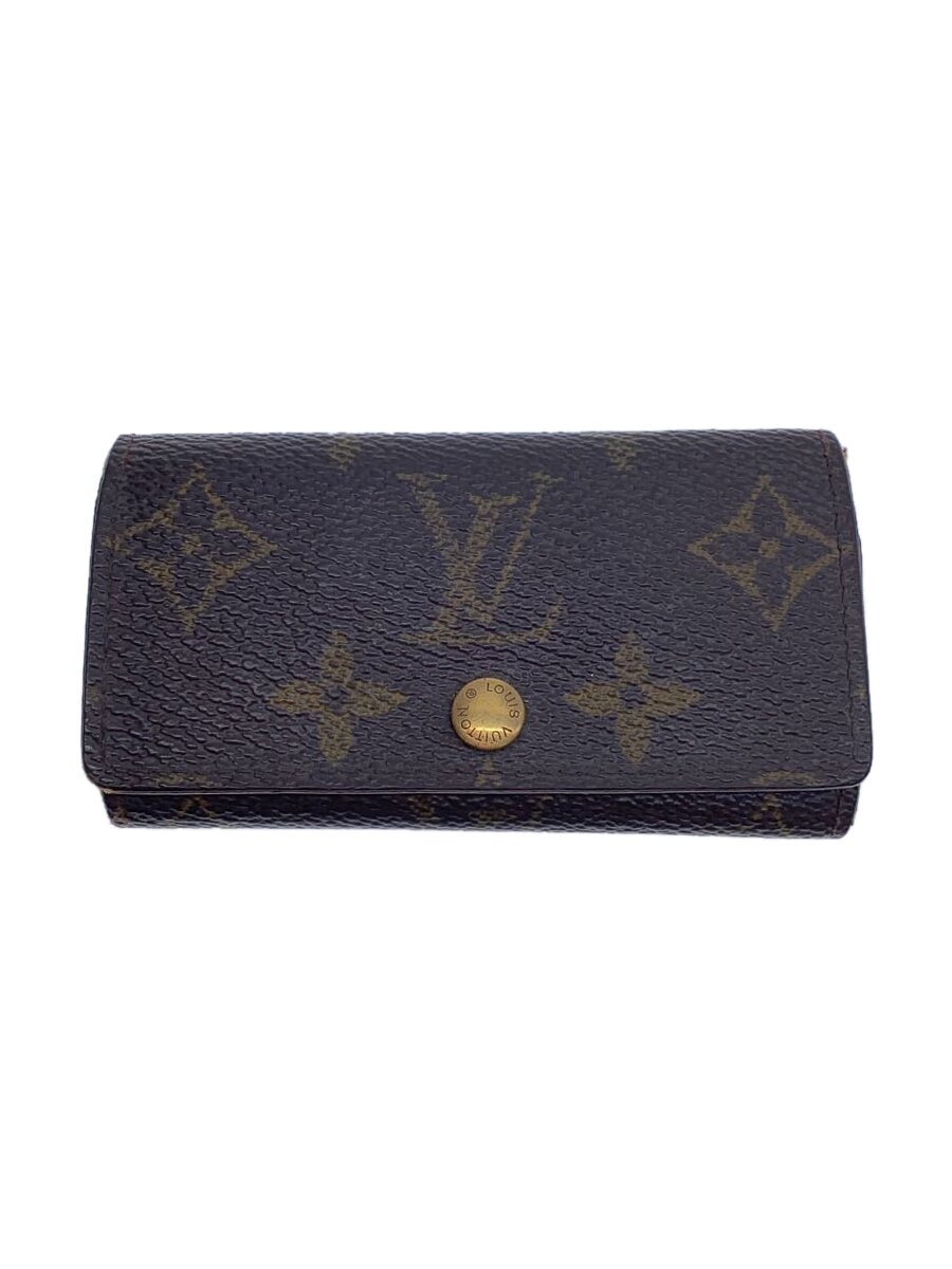 【中古】LOUIS VUITTON◆ミュルティクレ4_モノグラム・キャンバス_BRW/--/BRW/レディース【服飾雑貨他】