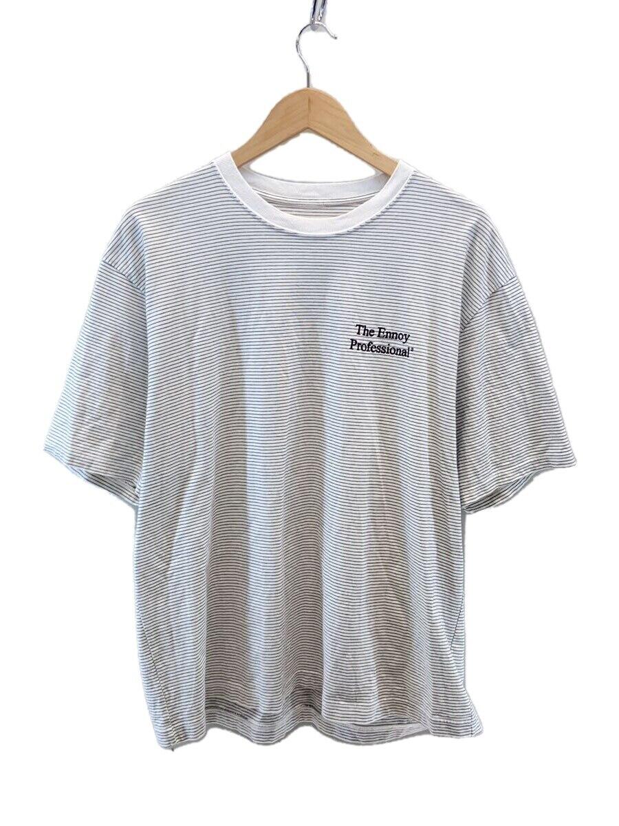 ENNOY◆Tシャツ/L/コットン/WHT/ボーダー