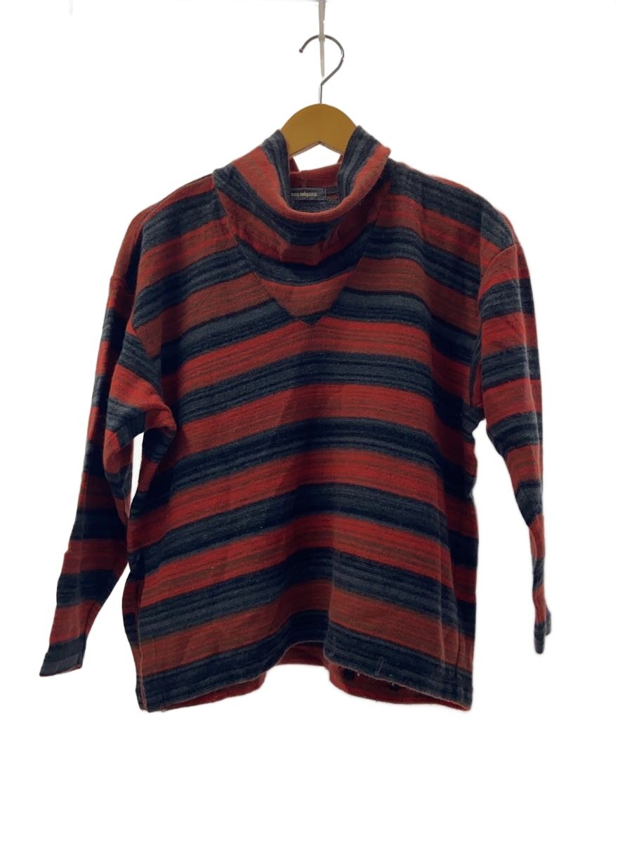 【中古】ISSEY MIYAKE◆筆タグ/80s/ニット・セーター(厚手)/M/ウール/RED/ボーダー/LE32126【レディースウェア】