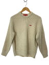 【中古】Supreme◆24AW/WAFFLE SMALL BOX LOGO/ニット・セーター(薄手)/S/アクリル/クリーム【メンズウェア】
