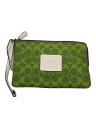 【中古】COACH◆ポーチ/レザー/GRN/91380【バッグ】