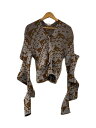 【中古】JNBY◆Curved 3D Cardigan/カーディガン(厚手)/40/ポリエステル/PUP/総柄【レディースウェア】
