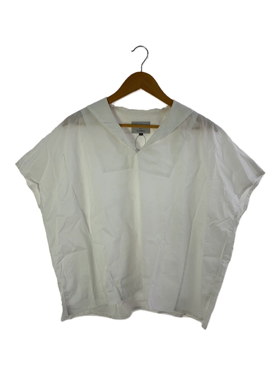 【中古】Le minor◆ノースリーブブラウス/セーラーシャツ//38/コットン/ホワイト/無地/EL19219【レディースウェア】