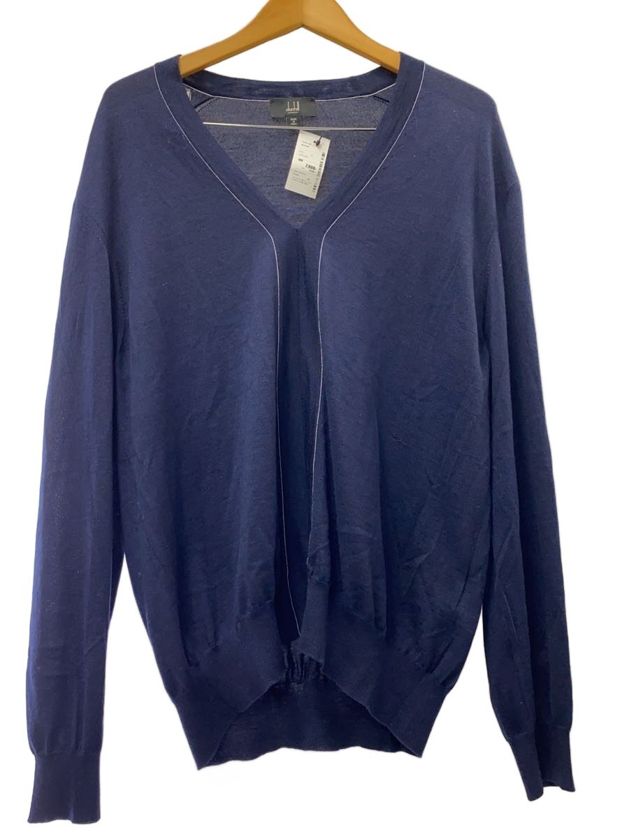 【中古】dunhill◆ニット・セーター(薄手)/L/カシミア/NVY/シルク混/無地//【メンズウェア】