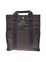 【中古】HERMES◆エールラインアドMM/リュック/キャンバス/GRY/総柄/使用感有【バッグ】