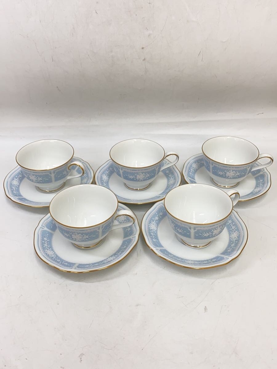 【中古】Noritake◆カップ&ソーサー/10点セット/WHT/レースウッドゴールド【キッチン用品】