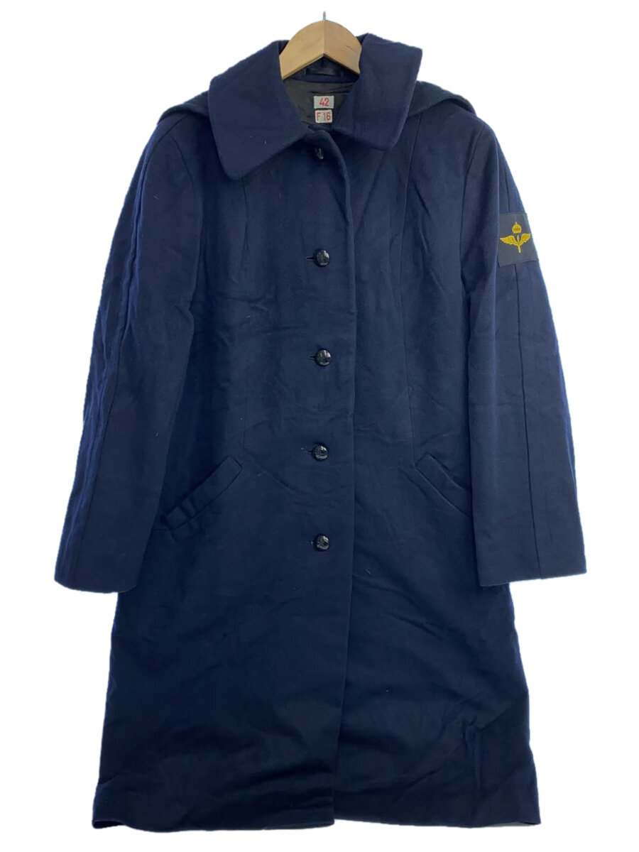 【中古】MILITARY◆コート/スウェーデン軍/42/ウール/ネイビー/無地/ミリタリー【メンズウェア】