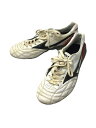 【中古】MIZUNO サッカースパイク/27cm/WHT/12KP-90109/MORELIA WAVE【スポーツ】