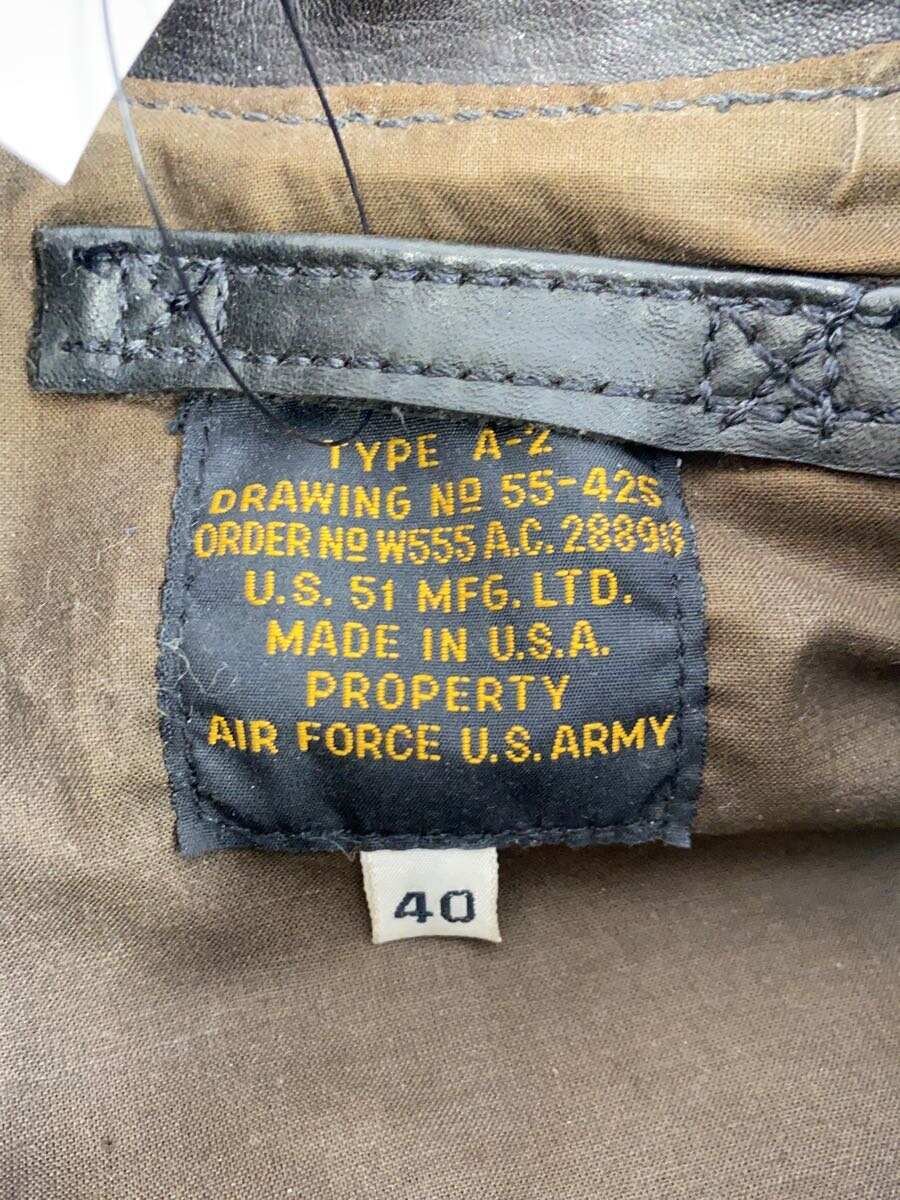 【中古】CAB CLOTHING◆A-2フライトジャケット/デュボウレプリカ/レザージャケット・ブルゾン/40/レザー/ブラウン【メンズウェア】